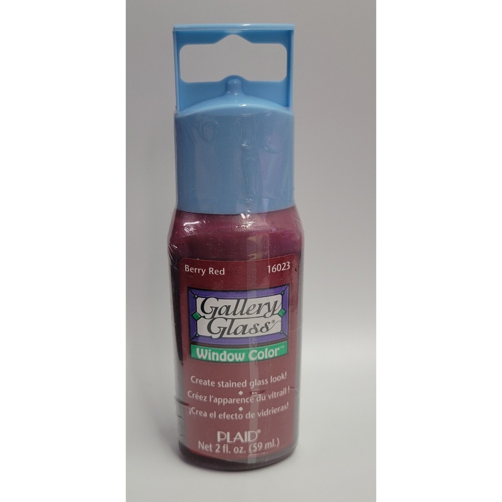 Plaid Gallery Glass Window Color Berry Red 16023 Stained Glass Paint 2 oz NEW